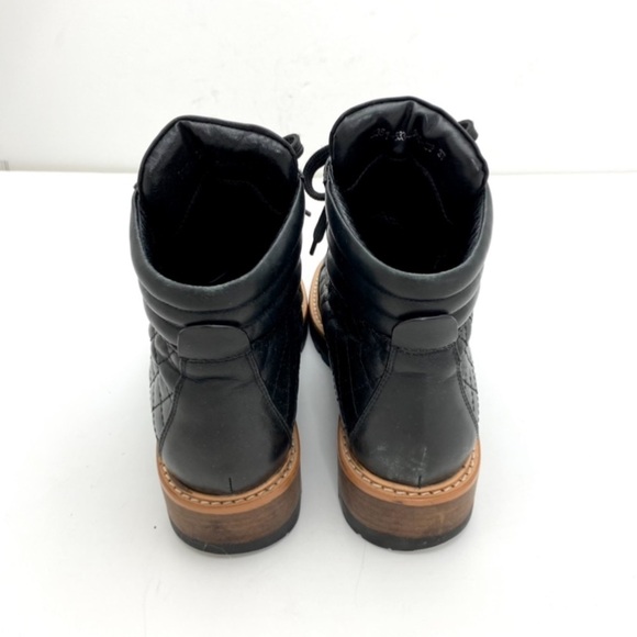 Am AImeini Studded Lace up Lambskin Leather Biker Boot in Black - Picture 8 of 12